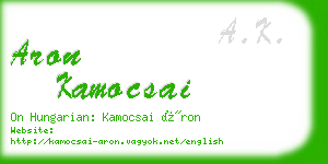 aron kamocsai business card